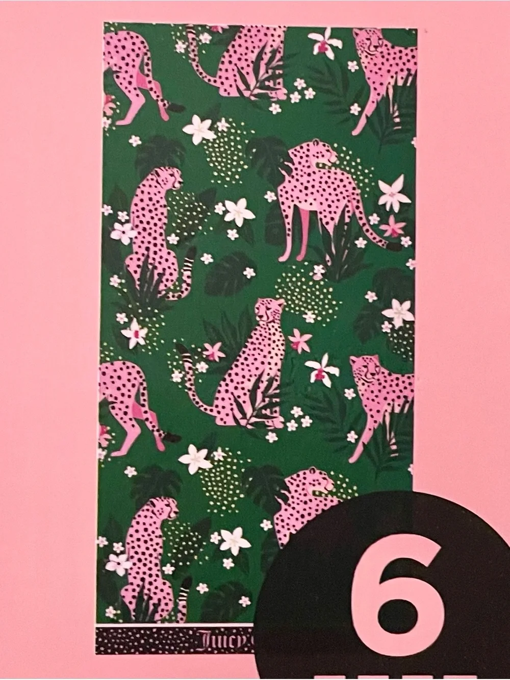 Juicy Couture Teal and Pink Leopard Beach Towel